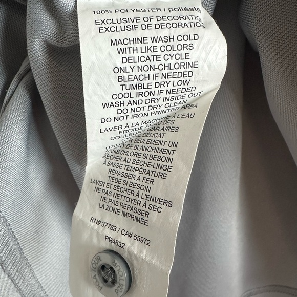 PGA Tour Golf Polo Shirt, Short Sleeve, 3-Button Gray Men's Shirt, Size Large - Picture 13 of 14